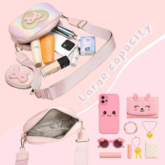 Girls Purse for Kids Small Crossbody Bag Gift Toddler Wallet Jewelry - Picture 7 of 9